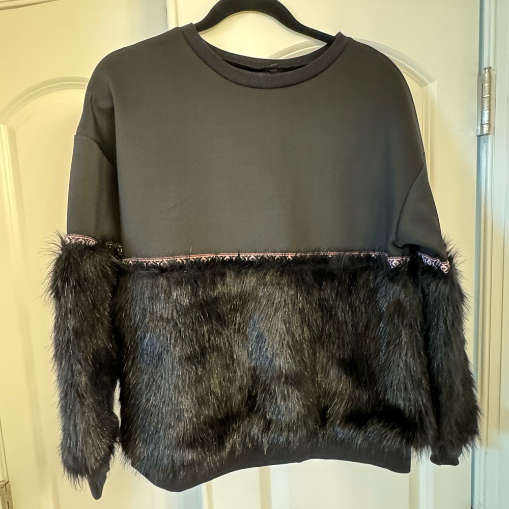 Black Faux Fur Sweater